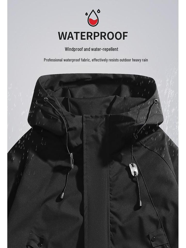 Unisex Windbreaker: Trendy Waterproof Hooded Jacket for Autumn and Spring