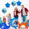 Marine Animal-themed Aluminum Film Spherical Balloon Party Decoration Pentagram Crab Shark Lantern Fish Whale Aluminum Film Balloon Set