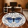1pc Butterfly Floral Round Chair Mat Office Area Rug - Non-Slip, Floor Mat for Office, Bedroom, Ideal Home Decor Gift P0105085