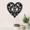 Tribal Heart Metal Wall Art Iron Sculpture Black White Swirl Pattern Valentine Gift