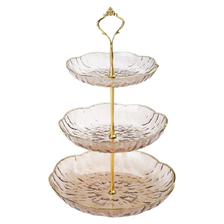 Elegant Cake and Snacks Organizers Display Rack Multilayer Serving Tray Suitable for Parties and Weddings Displaying золотой