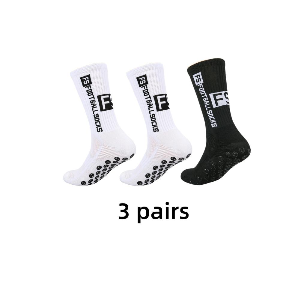 3 Pairs Non Slip Football Socks Mens Friction Gasket Tube Running Ice Snow Hiking Athletic Over Knee Stockings Basketball Socks
