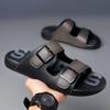 Mode 2024 Neue Designer Lässige Schnalle Herrensandalen Mode Retro Zehenfrei Weichsohlige Outdoor Strandschuhe Pantoletten für Herren