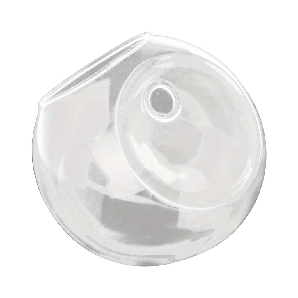1pc Transparent Glass Hydroponic Flower Pot Modern Decorative Style Bonsai Pot Wall-Mounted Semi-Circular Fish Tank