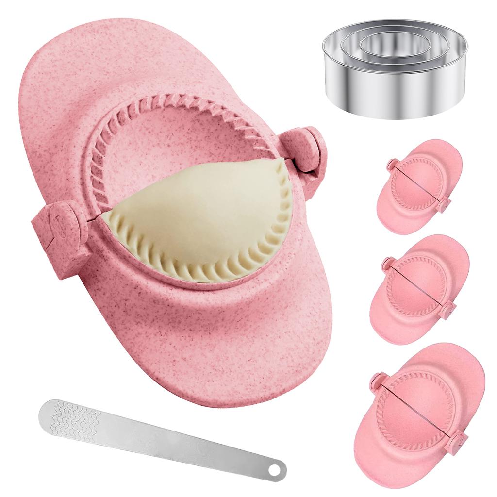 7Pcs Dumpling Maker Reusable Dumpling Press Mold with 3 Dough Cutter and 1 Spoon 304 Stainless Steel Dumpling Maker Machine Safe