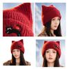 Lovely Cats Ears Hat Women Soft Plush Knitted Hat Trendy Winter Warm Hat for Fall and Winter
