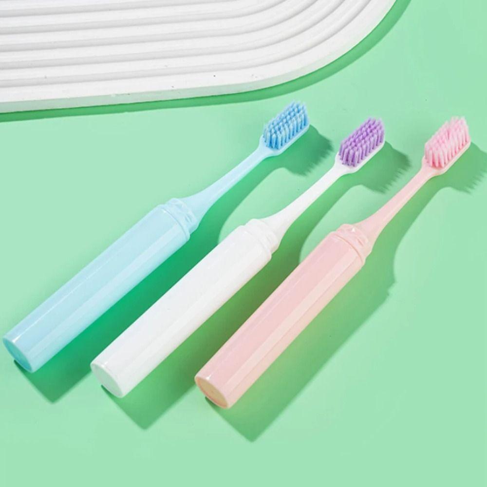 3Pcs Portable Travel Toothbrush Foldable Adult Toothbrush  for Adult Business Travel