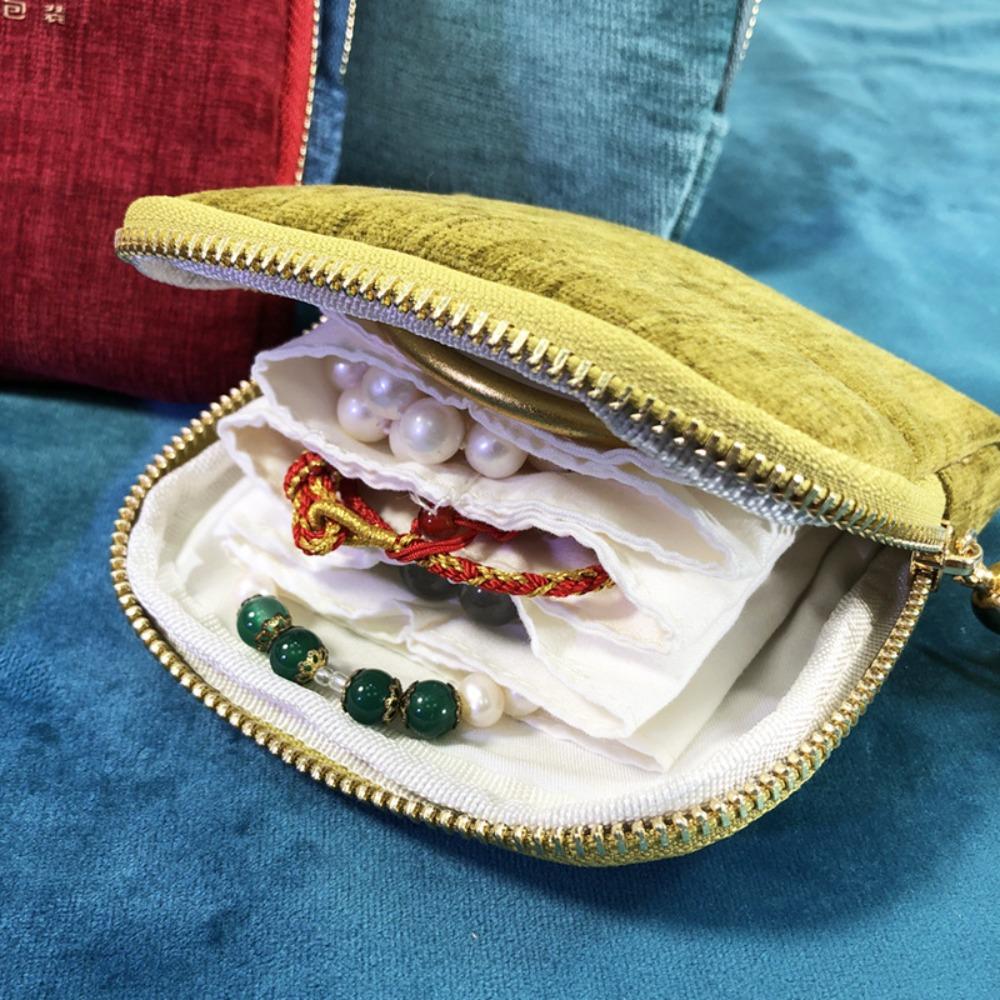 Flannel Jewelry Organizer Mini Jewelry Storage Pouch  for Rings, Bracelets, & Bangles