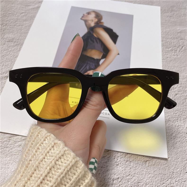 Vintage Square Sunglasses Women Brand Designer Blue Gules Sun Glasses Female Fashion Plastic Small Frame Glasses UV400 Eyewear