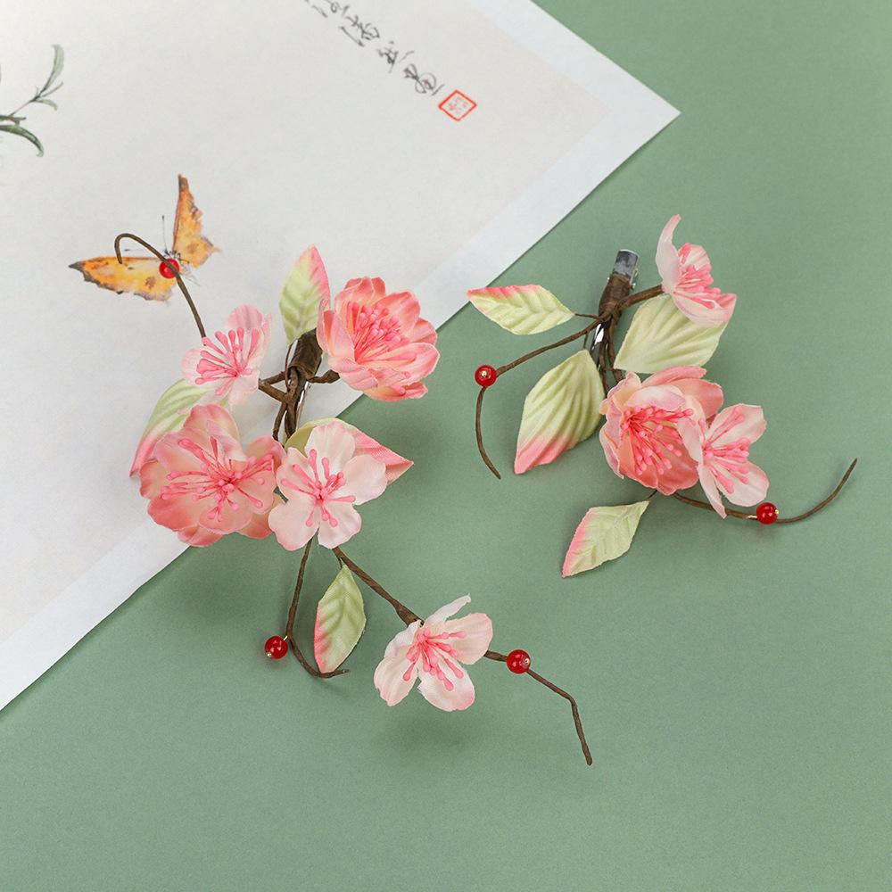 Flower Hair Clips Forks Chinese Hanfu Hair Accessories for Women Hairpin Fork Handmade Vintage Wedding Hair Jewelry Retro Crowns for Girl and Women