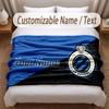 Club Brugge FC Printed Flannel Blanket Custom Name Text Soft Warm Throw For Bedroom Holiday Gift