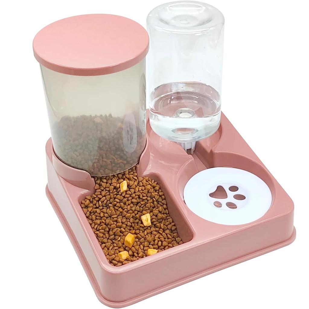 Cat Bowl Double Bowl Automatic Drinking and Feeding Dish for Water Bowl Cat Food Bowl Dog Bowl Set Feeding Device Pet Supplies