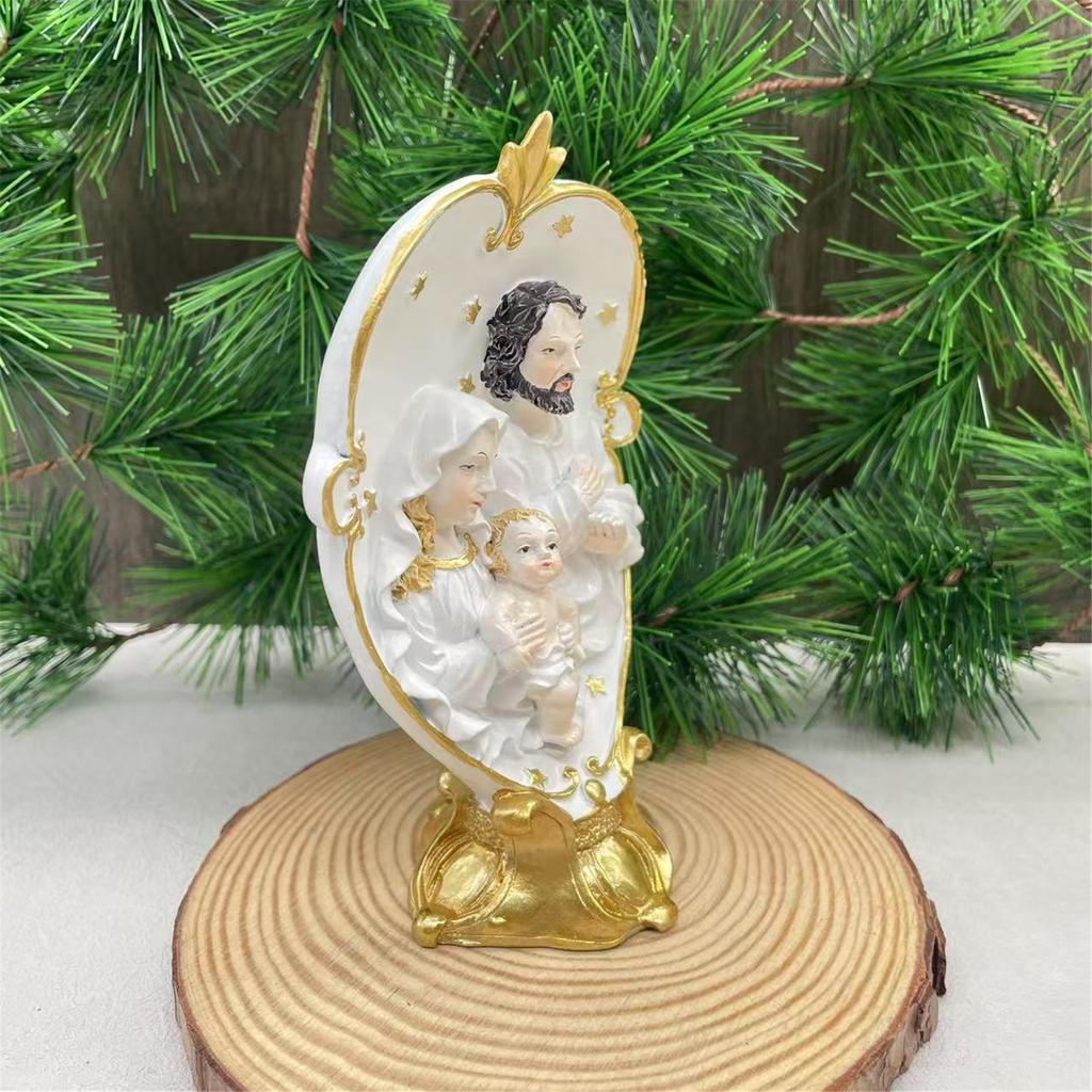 Baby Jesuses Holy Family Statue Miniature Christmas Nativity Scene Sculpture for Xmases Indoor Home Table Holiday Decors