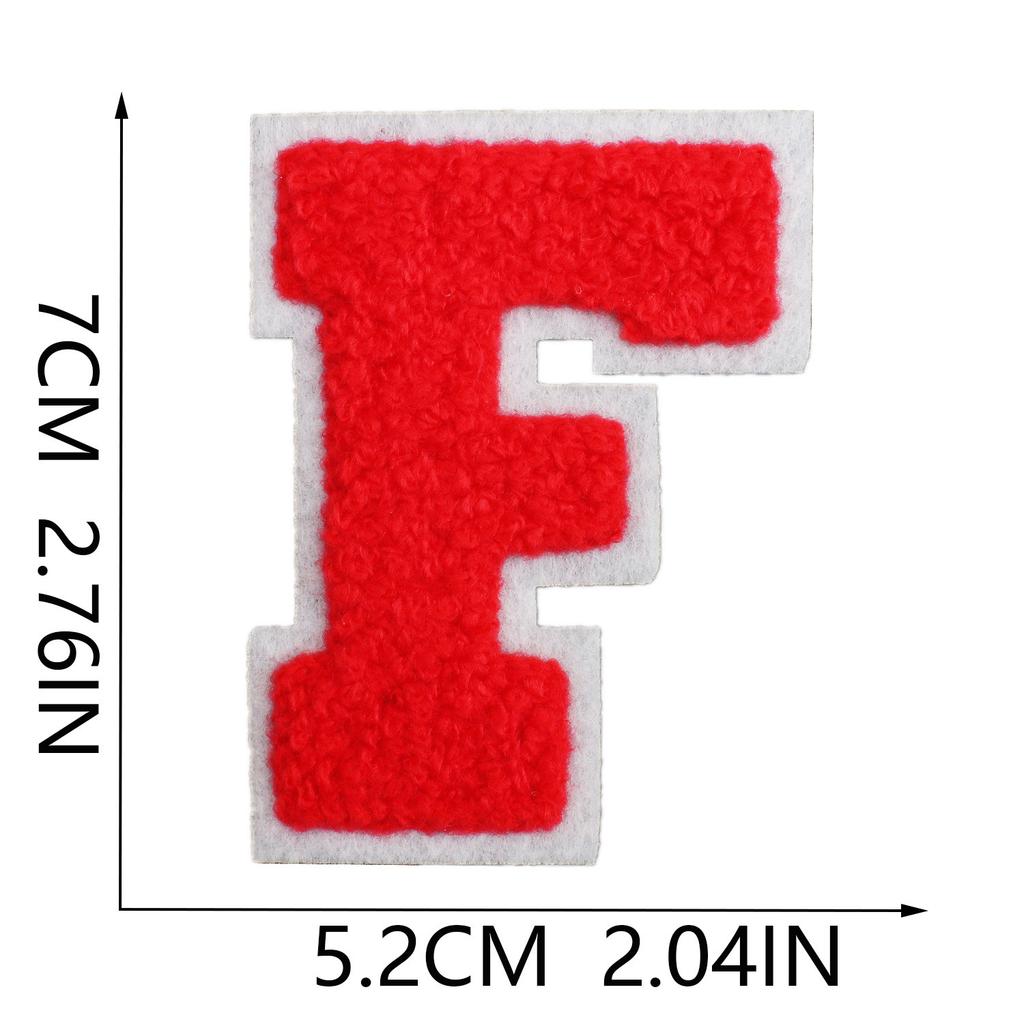 7Cm White Background Red Character Embroidery Cloth Sticker English Letters Towel Embroidery Patch Sticker Computer Embroidery Chapter Boy Heat Transf