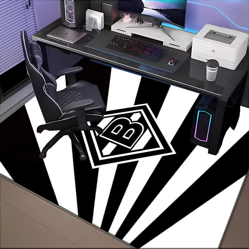 Mönchengladbach Wappen Teppich für Wohnzimmer, Spielzimmer, Büro, Schlafzimmer, Bürobodenmatte Verspieltes Design, Fan Geschenke Weihnachtsdeko