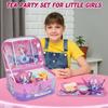 Tea Sets for Kids 46pcs Tea Party Set for Little Girls Afternoon Tea Dessert Toys Includes Cake,