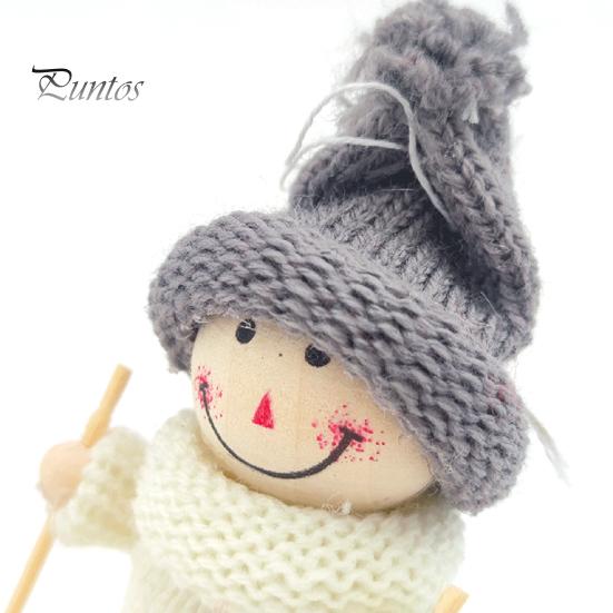 Păpușă de schi de Crăciun Pălărie tricotată manual Haine reutilizabilă Pom de Crăciun Agățat Gnome Decoration Ornament Pandantiv Petrecere Sărbători Festival Cadou