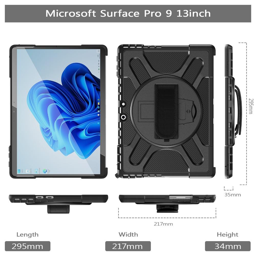 

Захисний чохол для Microsoft Surface Pro 8 9 10, ударостійка пластикова кришка 3-в-1, міцний корпус для Surface Go Surface Pro4/5/6/7/7+ чорний