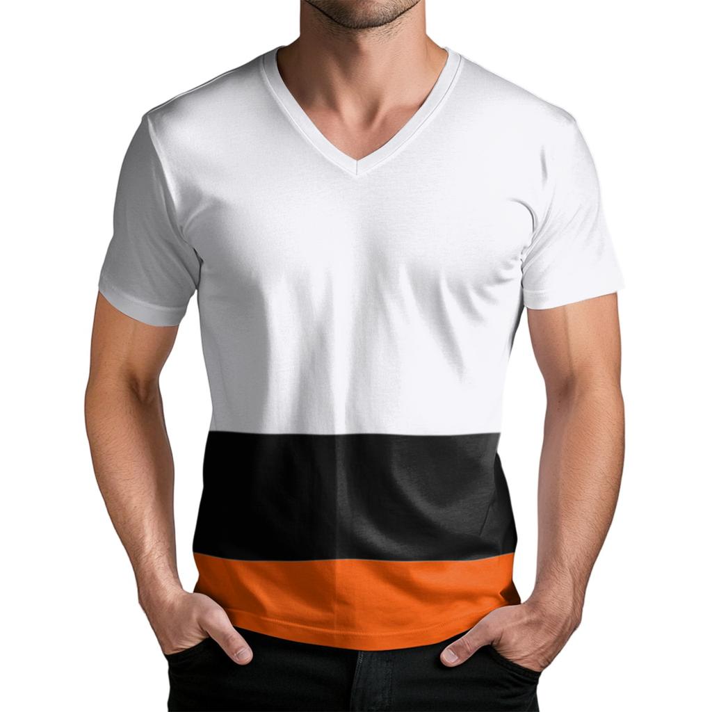 Men's Fashion Printed V-Neck Short Sleeve T-Shirt