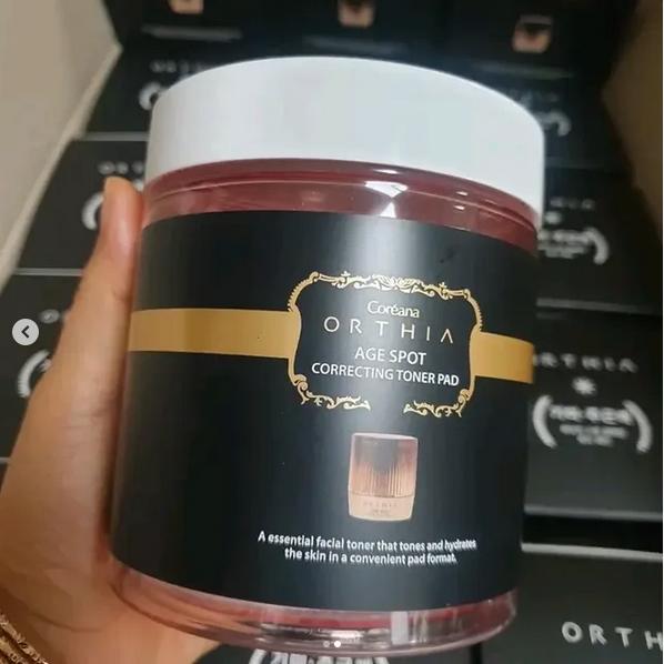 Coreana Tampon tonique correcteur de taches de vieillesse Orthia, anti-âge, hydratant, cosmétiques coréens, Kbeauty, échantillon