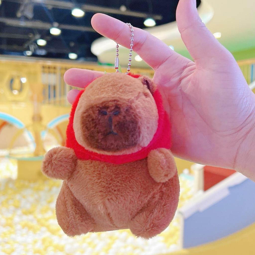 Little Red Book Capybara & Guinea Pig Plush Keychain Ornament