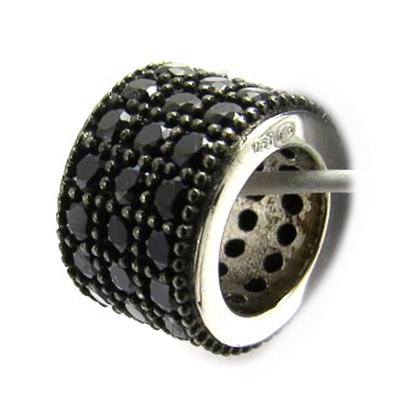 [M1114] - Black 'Sissi' Silver Pendant