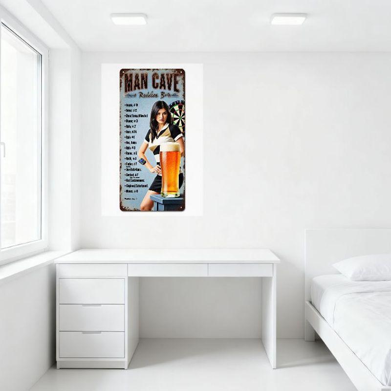 Vertical Rectangular Metal Tin Sign Vintage Industrial Style Wall Decor for Office Home Man Cave Garage Garden Art Decoration