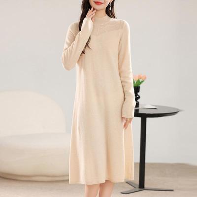 Women's Cashmere Dress 30% Cashmere 70% Wool Autumn and Winter Cashmere Skirt Soft and Warm