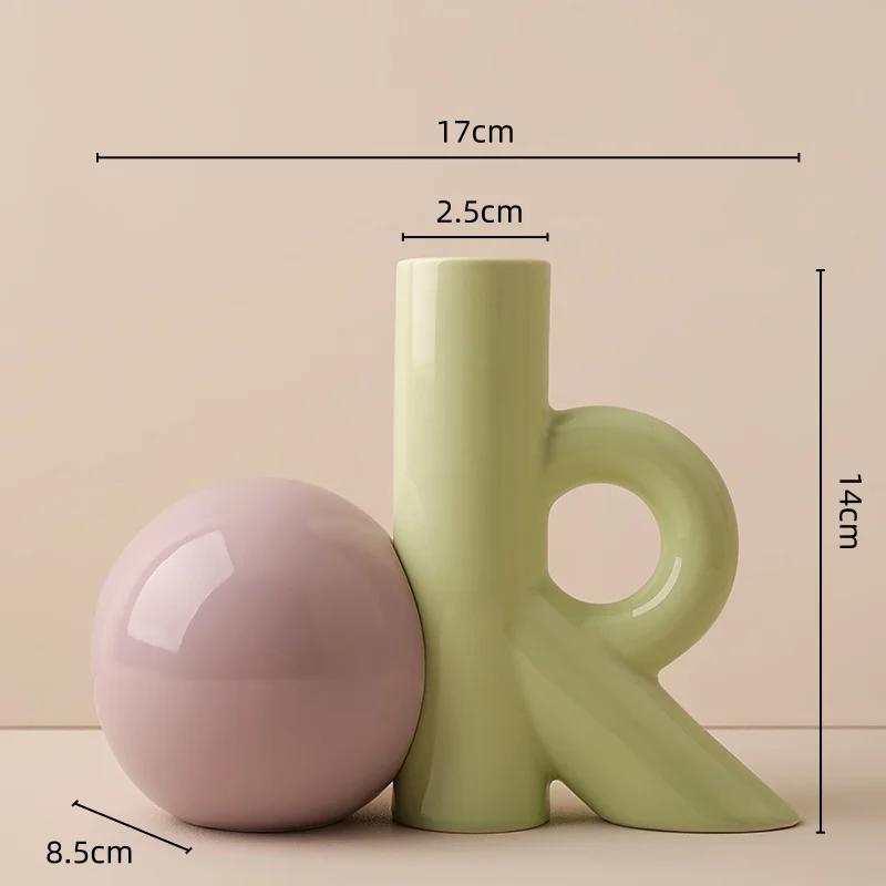 

Ceramic Vase OK Letters Cartoon Abstract Cut-out Flower Vase Flower Arrangement Accessories Ceramic Handicraft Ornaments