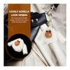 LIOOBO Gorilla Monkey Plush Keychain Bag Charm Fluffy Cute Animal Mascot Keyring Pendant Matching Present