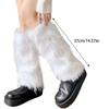 Women Cozy Winter Leg Warmers with Soft Furry Harajuku Fuzzy Plush Boot Cuffs Leg Covers for Indoor and Outdoor Use