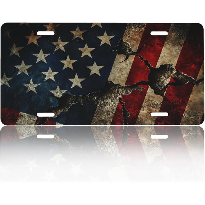 Front License Plate Cover – Aluminum Metal Car Accessory, Rust-Proof Novelty Vanity Tag Decor For Men & Women, 6X12 With 4 Holes - The World Map