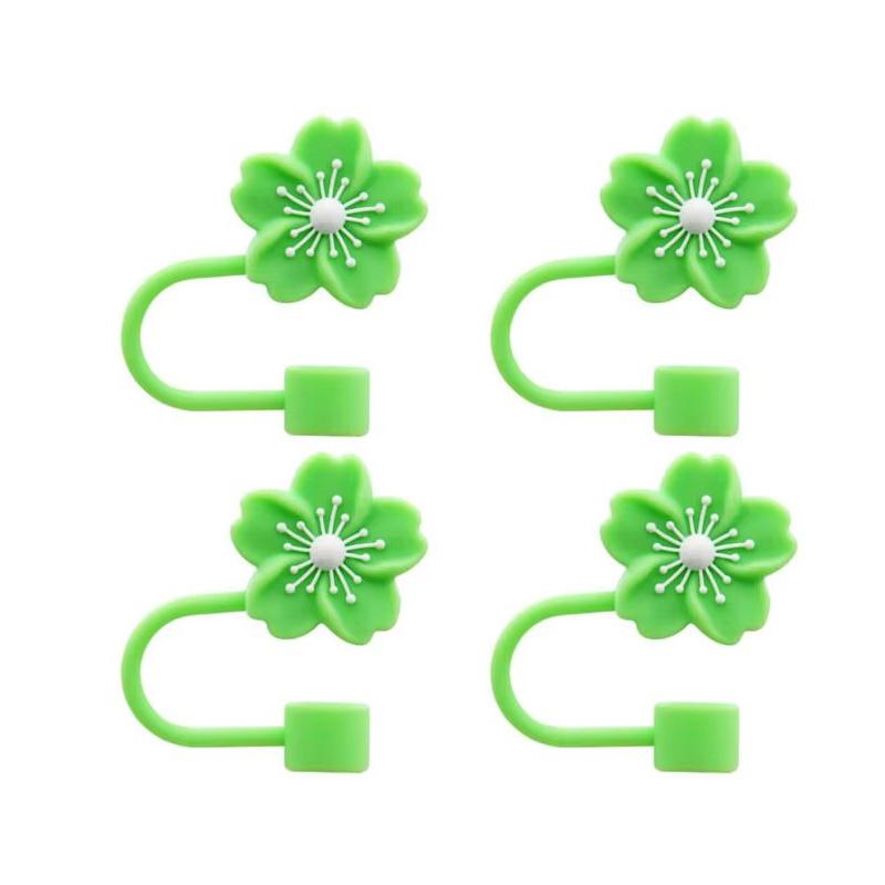 2/4pcs Straw Cover Cap for Stanley Cup Accessories,Silicone Straw Topper 10mm Reusable Straw Tips Lids Flowers Tip Covers
