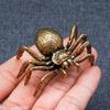 Copper Spider Figurines Miniature Creative Desktop Ornament Decoration Crafts Accessories Vintage Insect Brass Animal Tea Pet