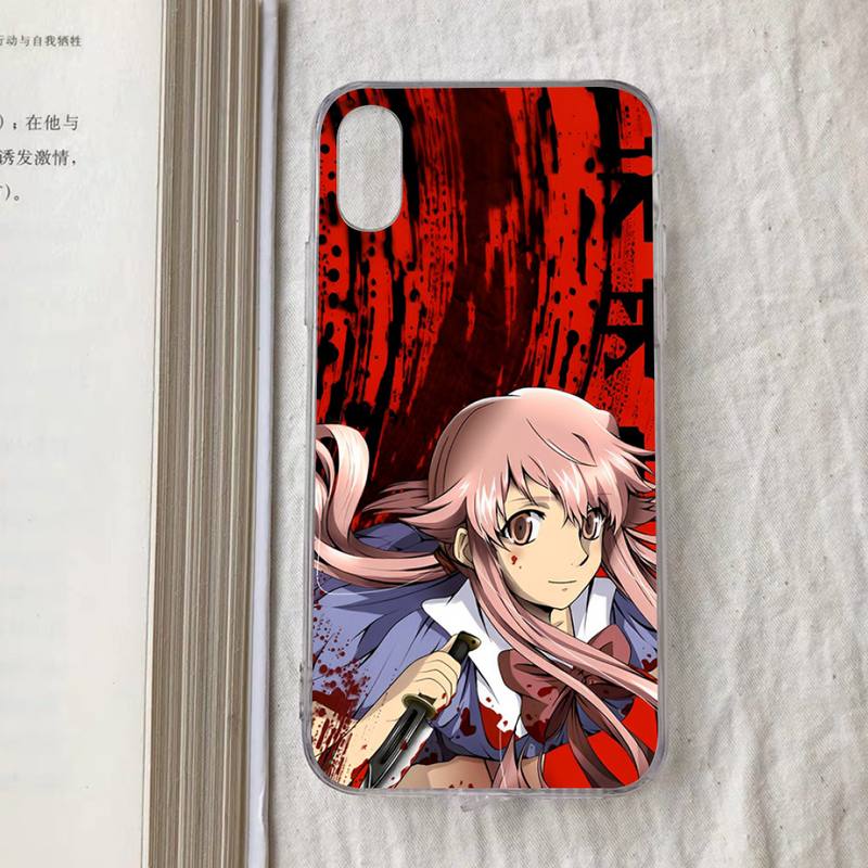 Mirai Nikki Future Diary Gasai Yuno Phone Case For iPhone 13 14 Pro Max XS XR 12 11 Pro 13 Mini 6 7 8 Plus Clear Back Cover Capa