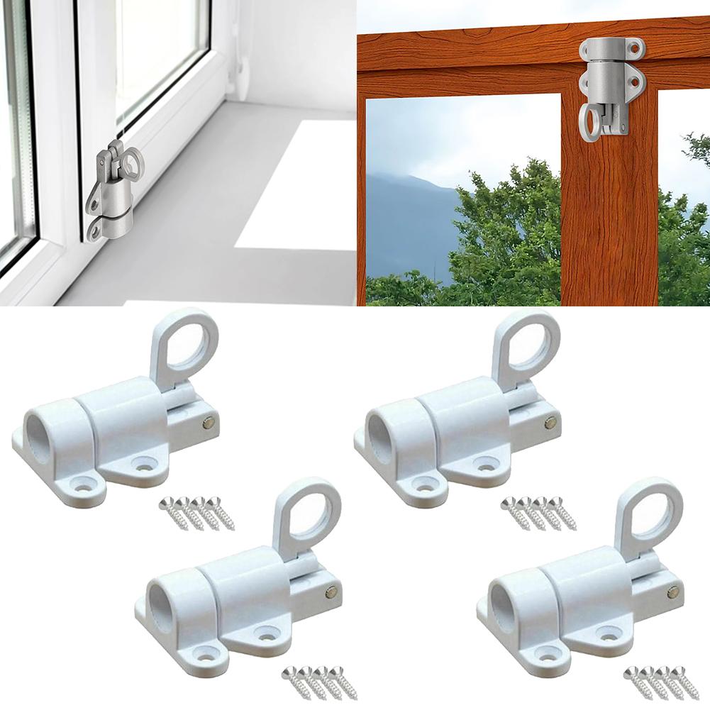 4pcs Aluminum Alloy Automatic Spring Latch Door Casement Latch For Window Cabinet Furniture Hardware Easy Installation