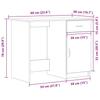 Desk with Storage Black Oak Effect 100 x 50 x 76 cm