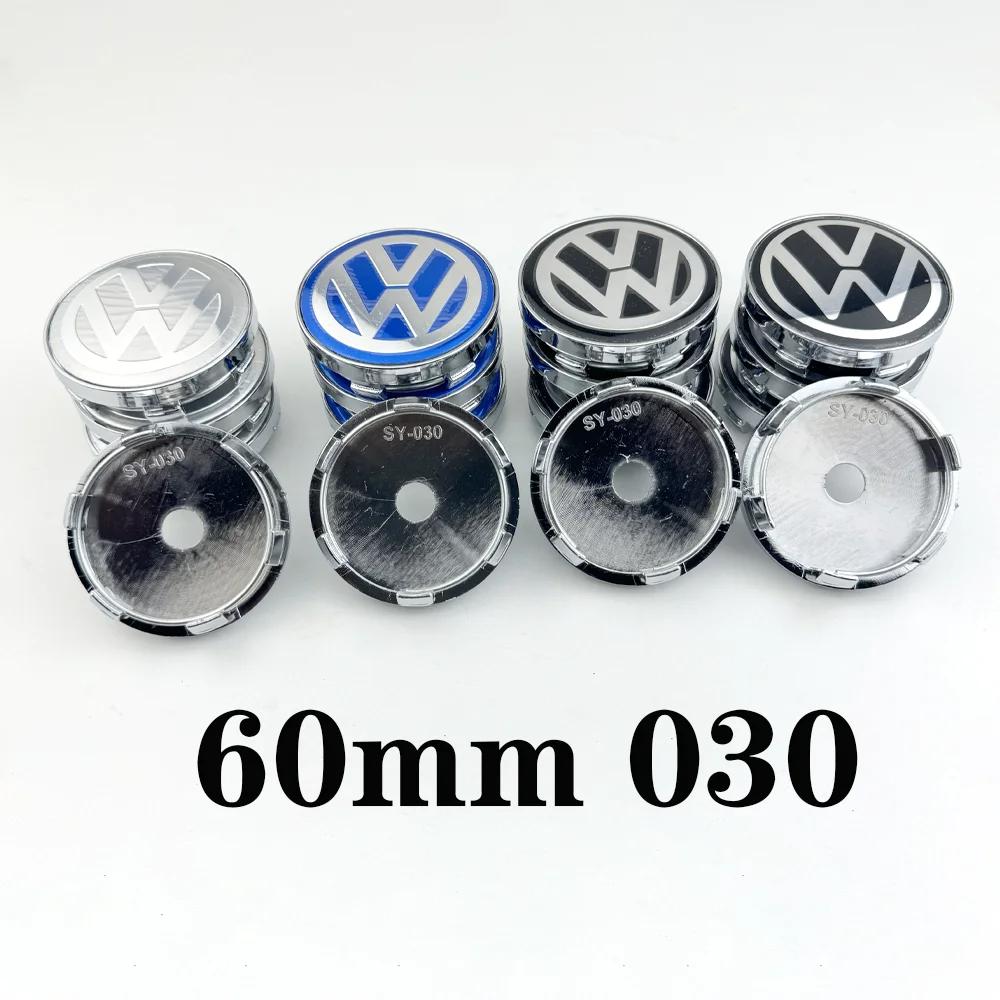 2026 Hot Cache-moyeux De Roue De Voiture 4pcs 60mm Avec Emblème Pour Volkswagen VW Polo Golf-4 5 6 7 MK5 CC Tiguan Passat MK6 MK7 Acc zs4