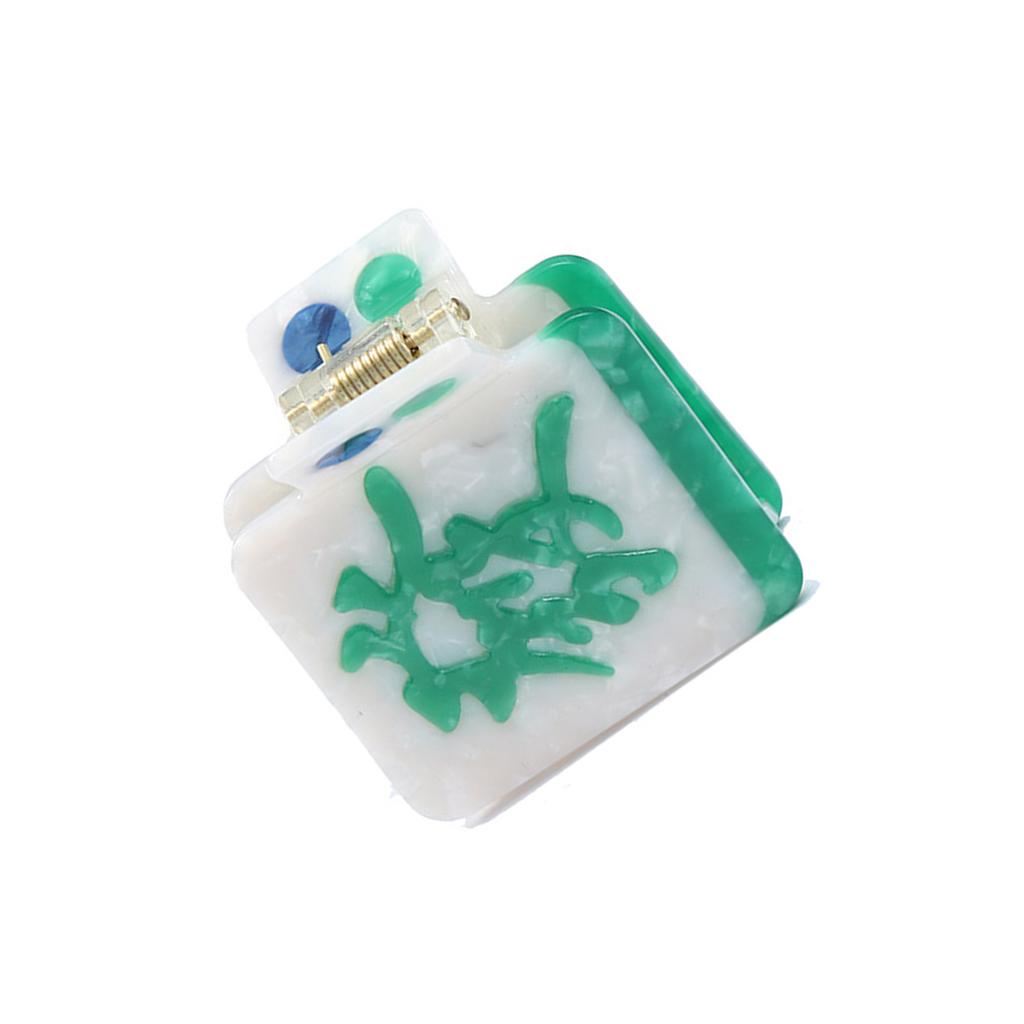 Zarte Mahjong-Thema Haarklammer Acetat Haarspange Sicherer Halt Modische Haaraccessoires Für Lässige Ballfrisuren