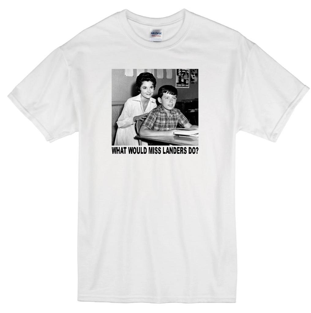 "MISS LANDERS?" LEAVE IT TO BEAVER TEACHER SUE RANDALL CLASSIC TV WHITE T-shirt Tops Tees Unisex
