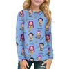 Children's Witch  Printed Long Sleeved Round Neck Top With Floral Print For Daily Casual T-shirt