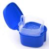 Denture Case, Denture Bath Box False Teeth Storage Box with Basket Net Container