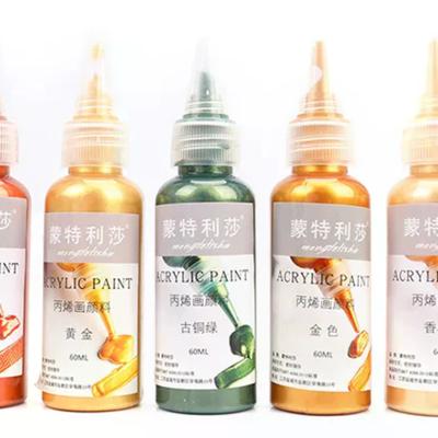 60ml Vopsea Aurie Vopsea Acrilică Metalică Impermeabilă Nu Se Decolorează Pigmenți Pictați DIY