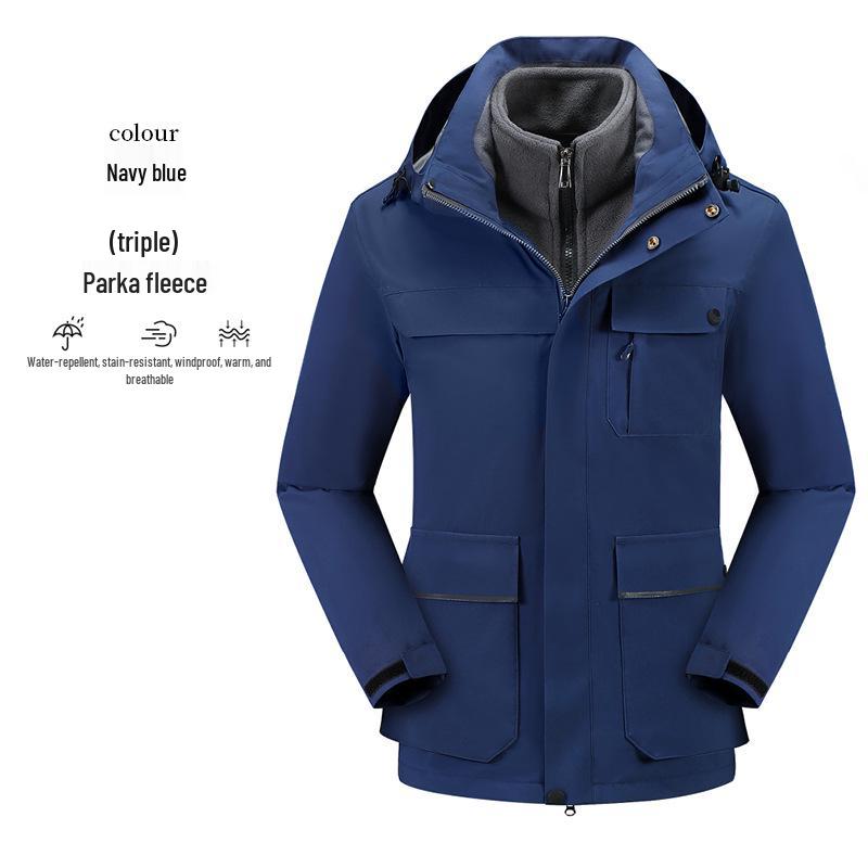 Трехсезонная парка-ветровка с флисовой подкладкой и индивидуальной вышивкой XXXL