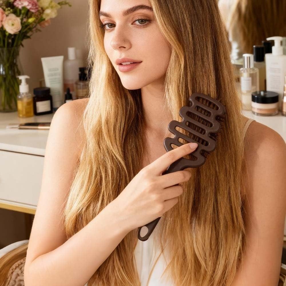 Anti-static Boar Bristle Hair Brush Plastic Scalp Massage Comb Hair Massage Brush  Wet or Dry Use