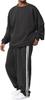 Soleildor Tracksuit Oversized Sizes Charcoal Men's Set, Sweatshirt, Stretch, Loungewear, M-5L,