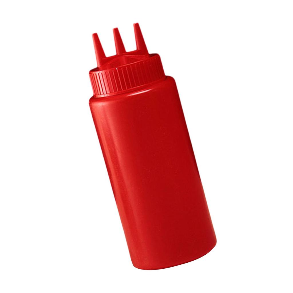 3 Hole Ketchup Bottle Salad Dressing Bottle Gadget Squeezable Refillable for Syrup Sauces Condiments Ketchup
