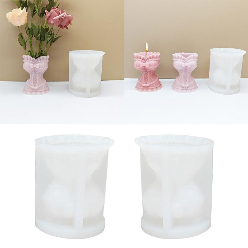 Skirt Vase Silicone Mould Handmade Woman Dress Candle Molds DIY Epoxy Resin Casting Moulds DIY Gypsum Flower Pots Making