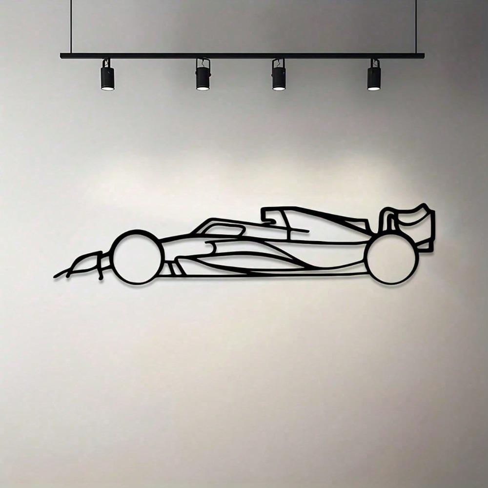 Metal Racing Car Wall Art, 1pc, Metal Car Silhouette, Indoor Outdoor Metal Decor for Home, Patio, Bedroom, Unique Gift for Car Lovers, Wall Hanging
