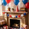 Holiday Party Decoration Patriotic Garland Banner for 4th of July Decorations, Red White Blue Hanging Colorful Bunting Memorial Day, Veterans